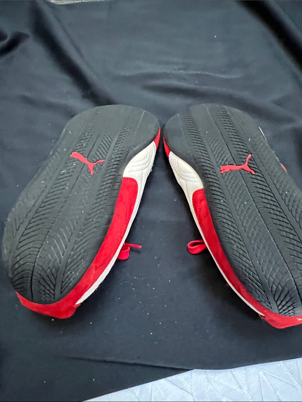 Puma Red Suede Sneakers with White Formstrip - Picture 4 of 5